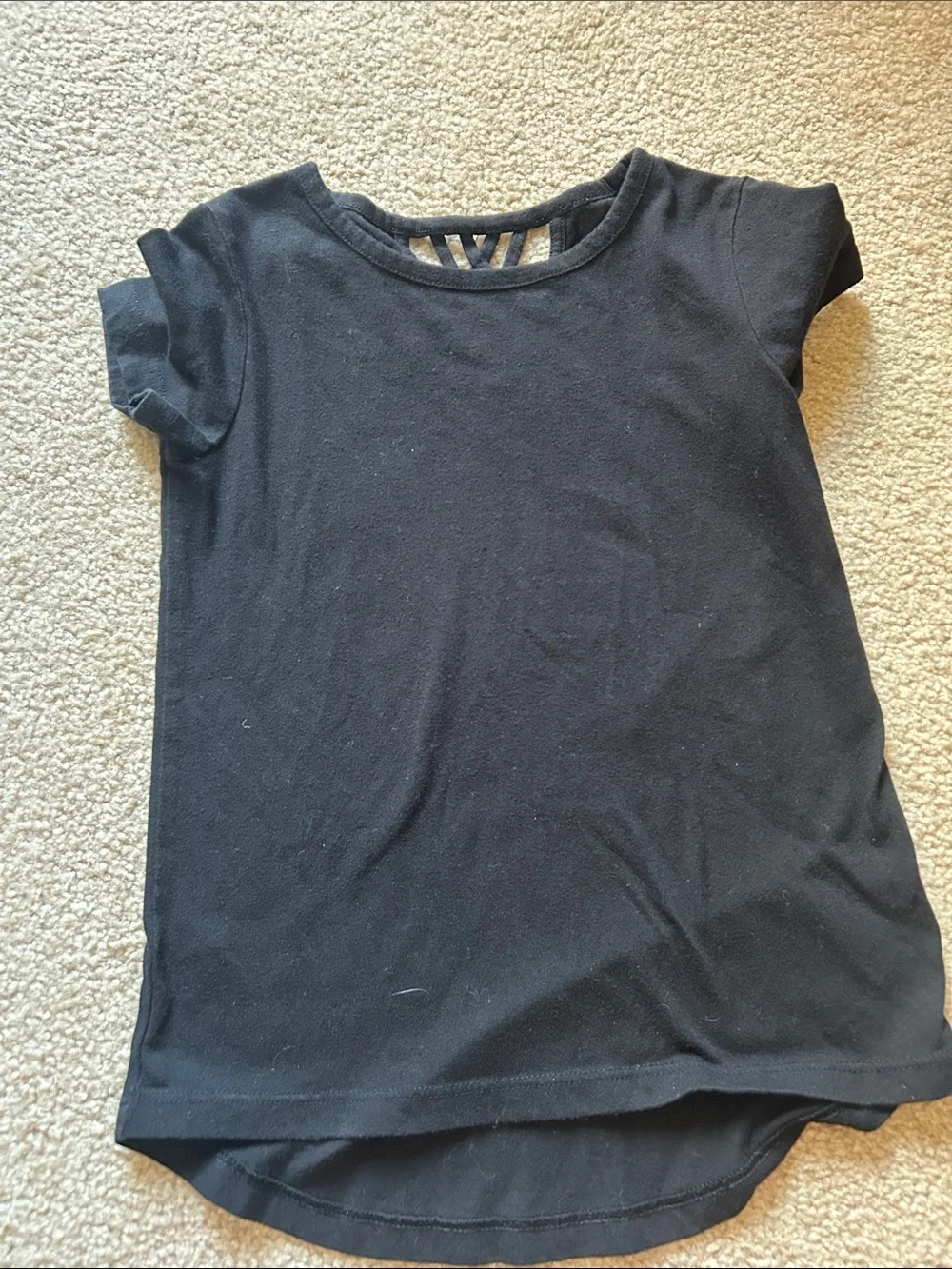 Old Navy Black Girls' Short-Sleeve Tee with Back Cutouts